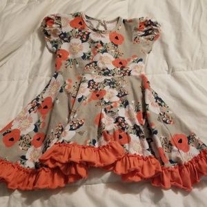 No tag dress floral coral, gray